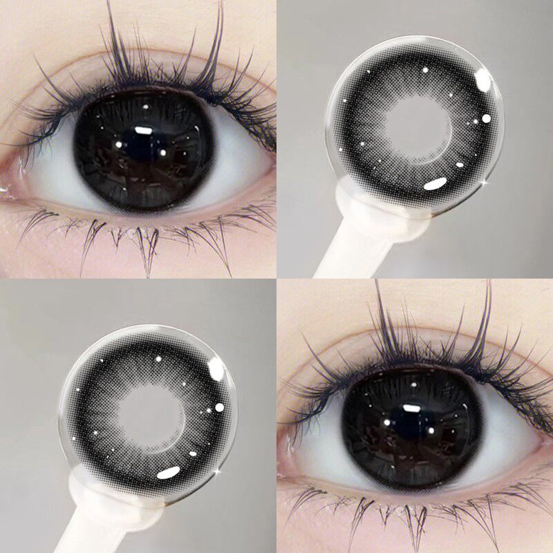 OVOLOOK【日抛10片装】咕咕黑小直径自然素颜黑色美瞳G2