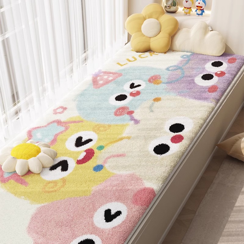 日本轻奢飘窗垫毛绒坐垫卧室可裁剪窗台垫四季通用阳台垫子冬季