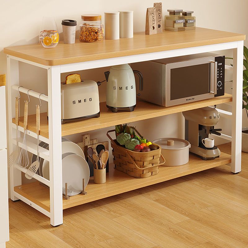 厨房置物架实木家用杂物架落地多功能切菜台微波炉架长方形窄条架