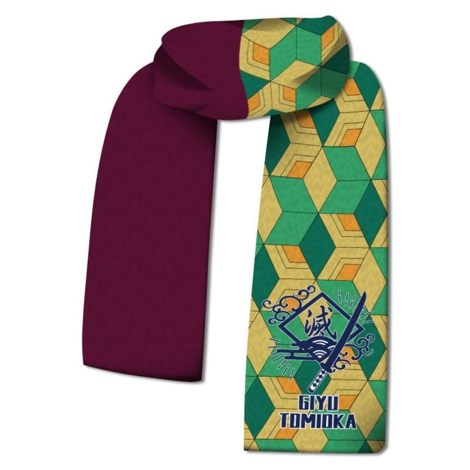 鬼灭之刃围巾炭治郎蝴蝶忍炼狱杏寿郎cos服饰二次元棉绒保暖围脖