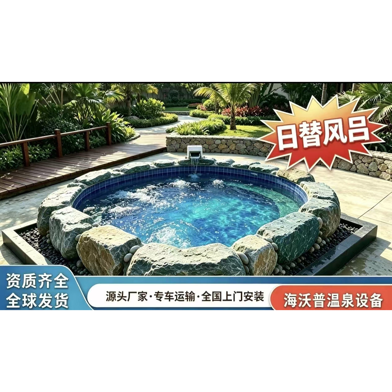 日替风吕恒温温泉泡池设备