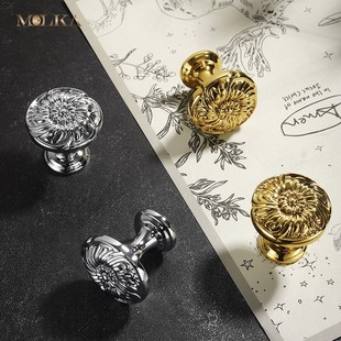 法式高级感衣柜门拉手把手金色银色抽屉橱柜现代简约轻奢黄铜欧式