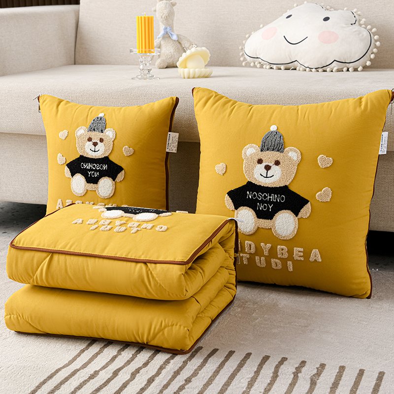 折叠车载抱枕被子两用办公室午睡枕头F靠垫汽车靠枕二合一四季新