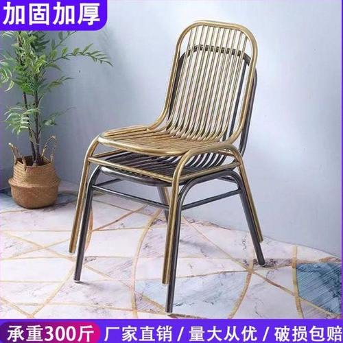 不锈钢椅庭院阳台休闲无扶手专用简约餐厅餐椅304不锈钢靠背椅