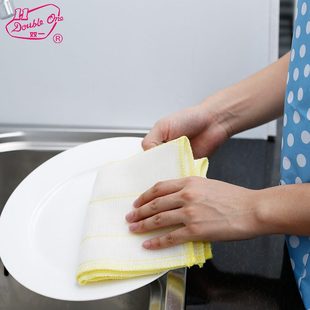 双一洗碗布竹纤维抹布强吸水不易沾油吸水不易掉毛厨房百洁布擦桌
