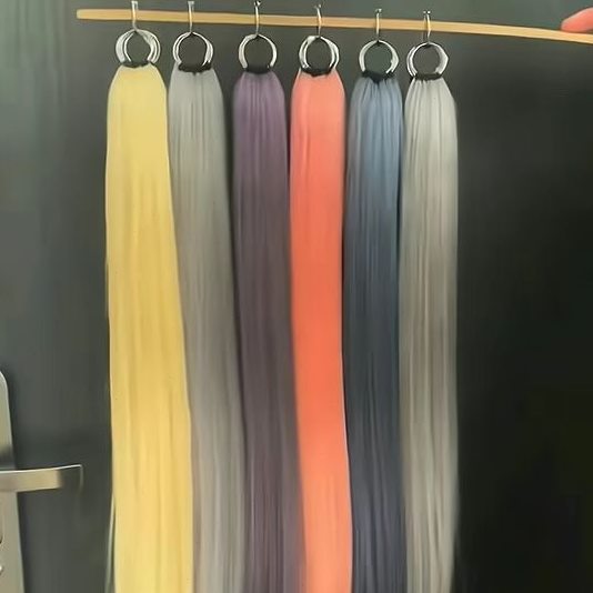 挑染二代羽毛接发真发假发片彩色挂耳染隐形无痕接发片女长可造型