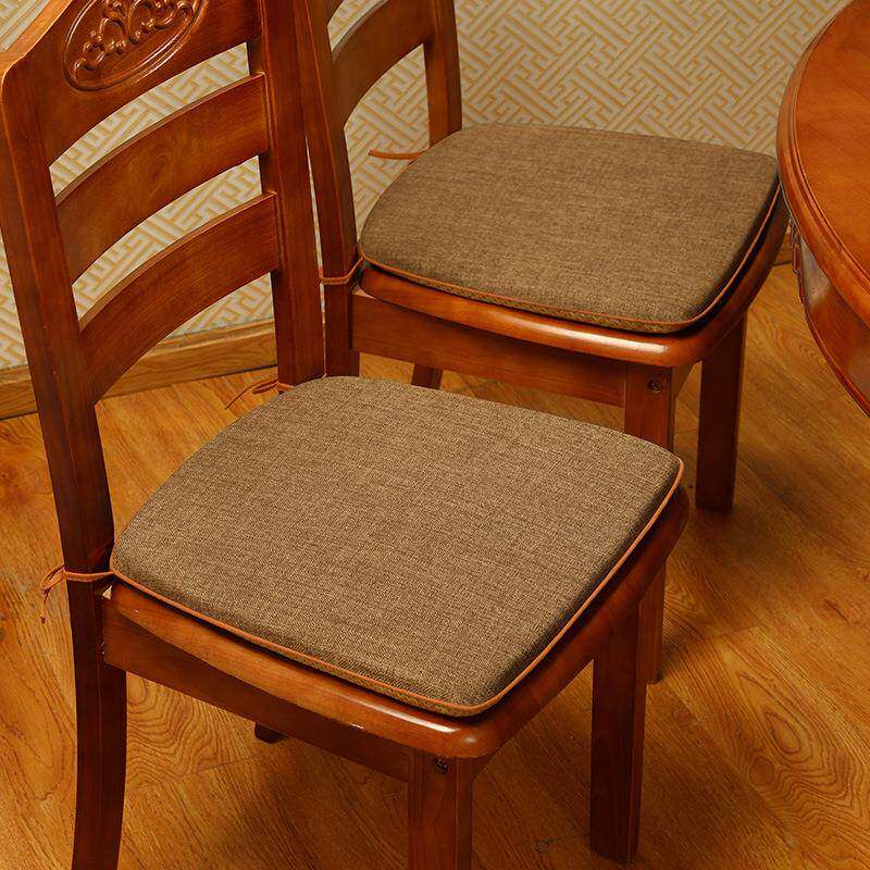 新中式马蹄形餐椅坐垫家用防滑实木凳子垫子刺绣布艺餐桌椅子座垫