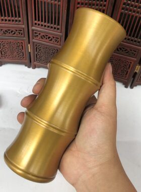 包邮纯铜香筒放香桶居家供奉黄铜竹节香筒装线香竹签香供佛用品