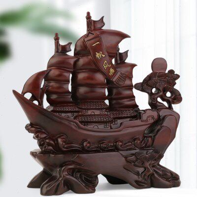一帆风顺帆船红木工艺品摆设 新中式客厅玄关酒柜装饰品实木摆件
