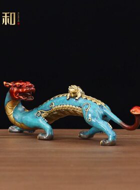 宽和貔貅纯黄铜摆件客厅酒柜装饰品办公室工艺品公司开业礼品镇尺