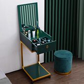 轻奢可移动化妆台折叠北欧迷你小梳妆台简易翻盖化妆桌床头柜边桌