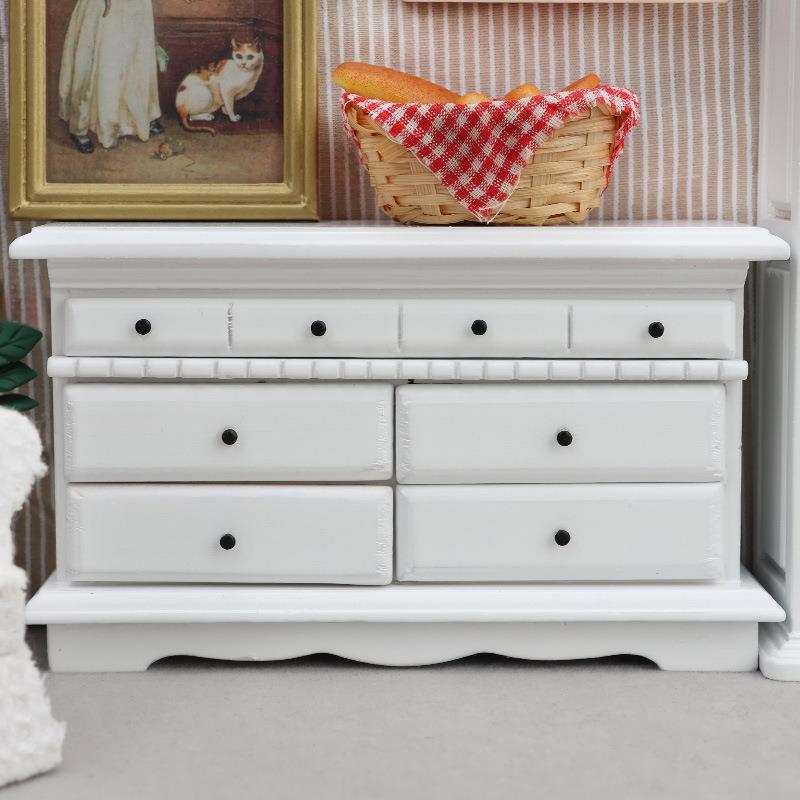 1:12娃娃屋dollhouse迷你家具微缩场景OB11摆件五斗柜多抽屉柜子