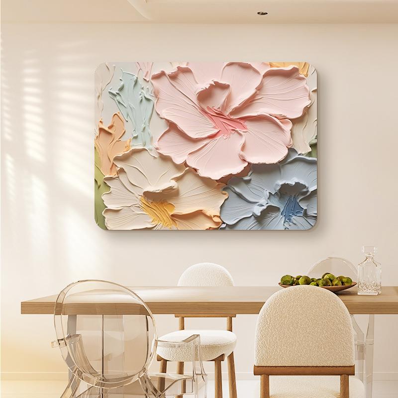 奶油风电表箱装饰画抽象花卉弱电箱遮挡画配电箱开关电闸创意挂画