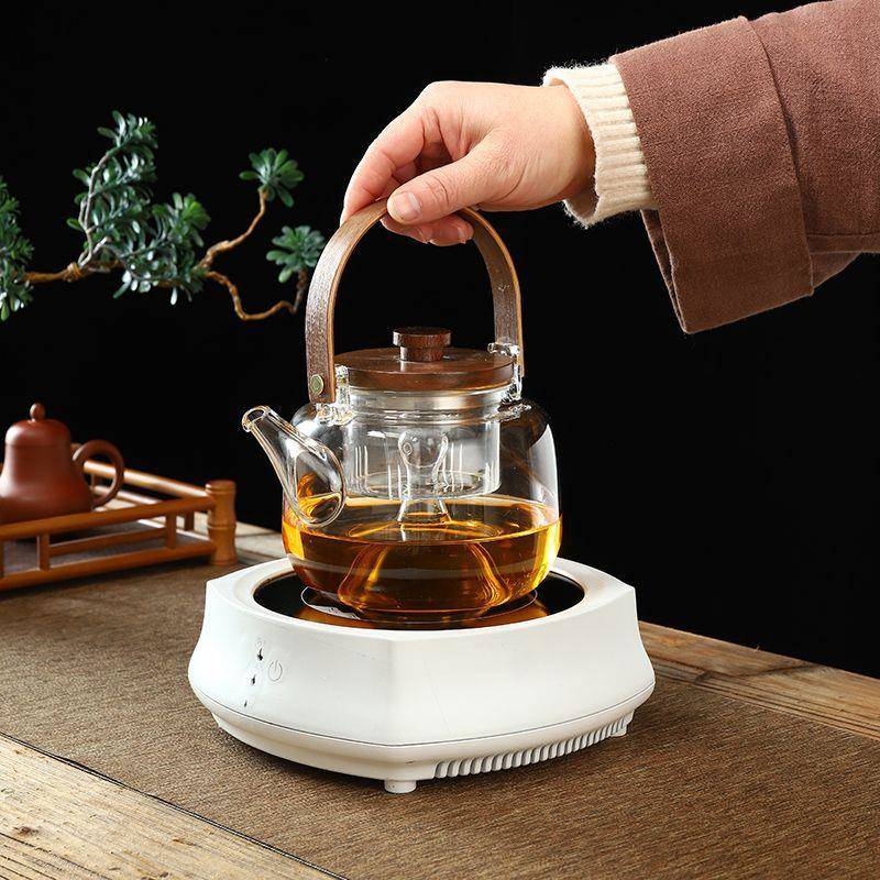 加厚耐高温煮茶器蒸茶壶玻璃提梁壶烧水泡茶壶保温电陶炉套装茶具