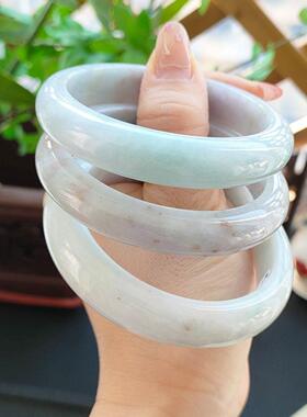 【一物一图】翡翠a货手镯水润暗紫淡紫洒金正圈手镯53到59圈口翡