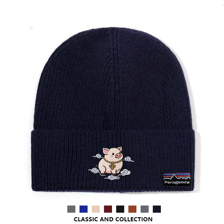 【官网正品】Poragomla潮流百搭时尚针织帽男女保暖冷帽猪年限定