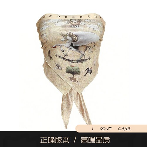 【高版本】性感收腰不规则抹胸短款小吊带背心女辣妹美背系带上衣