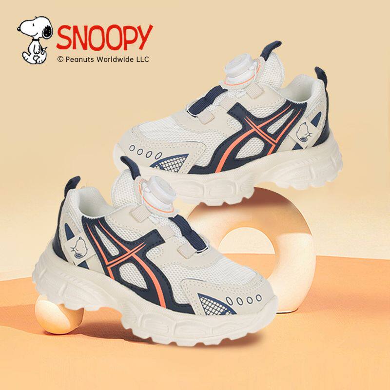 史努比儿童运动鞋2026年时尚新款跑步透气休闲男女童中大童鞋子