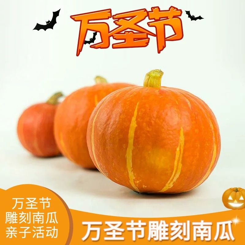 红南瓜送工具万圣节南瓜灯新鲜红皮南瓜雕刻装饰摆设南瓜盅
