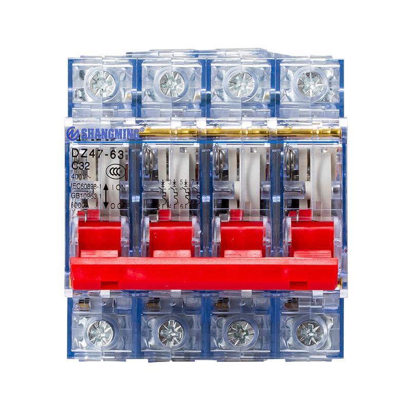 上海人民DZ47-63A空气开关透明1P2P3P4P小型断路器220V空开32A40A