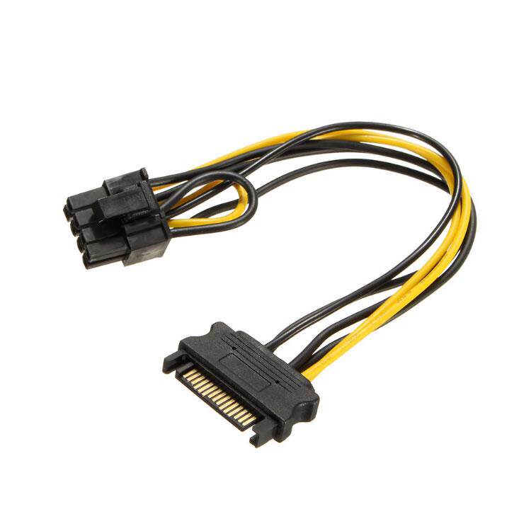 SATA 15pin转8pin电源线显卡6pin+2pin供电线一分二电脑周边转接