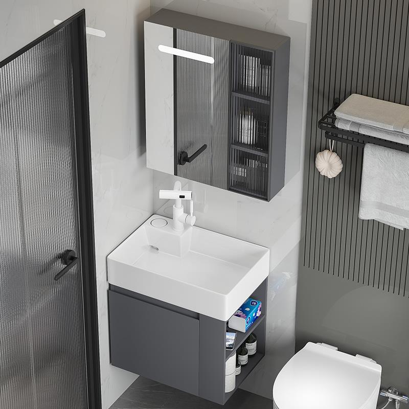 汉尊挂墙式洗手盆小户型陶瓷一体浴室柜组合卫生间洗漱台洗脸盆柜