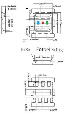 3030RGB 6脚EMC支架红蓝绿三基色七彩 0.6W大功率贴片全彩led灯珠