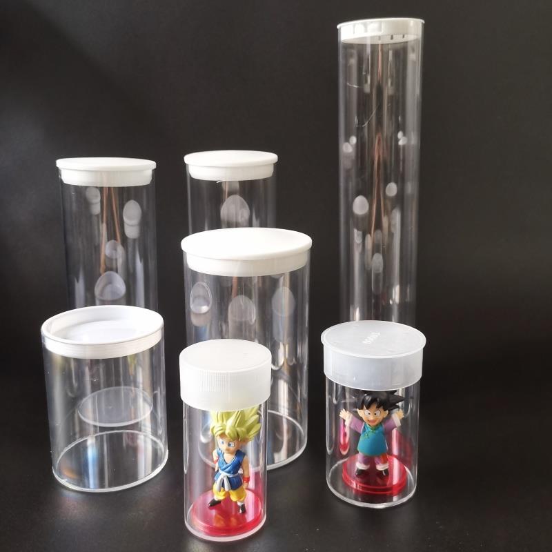 封底透明管PC管硬管圆柱防尘带盖子样品展示小手办收纳筒50mm60mm