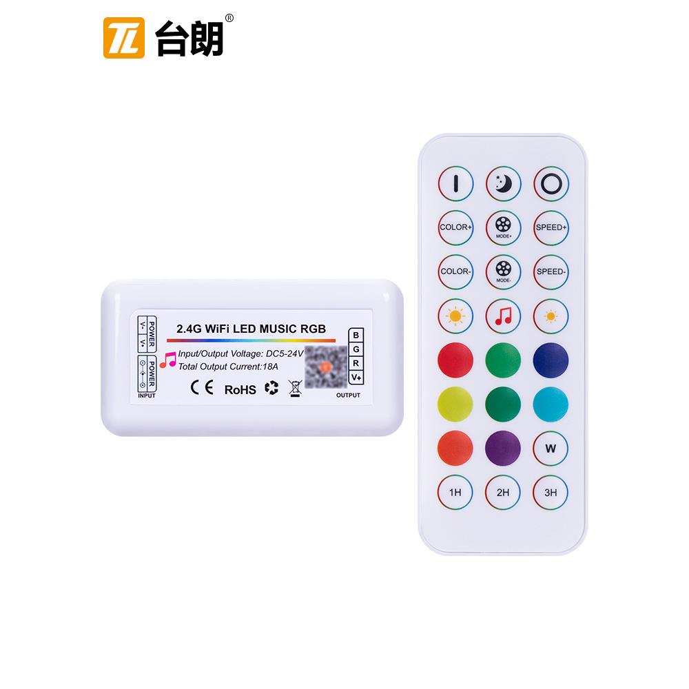 图雅双模Wifi智能2.4g无线单色Rgbwc调光器音乐节奏遥控定时