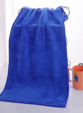 10条装毛巾美容院理发p店发廊美发专用蓝色加厚吸水不掉毛定制LOG