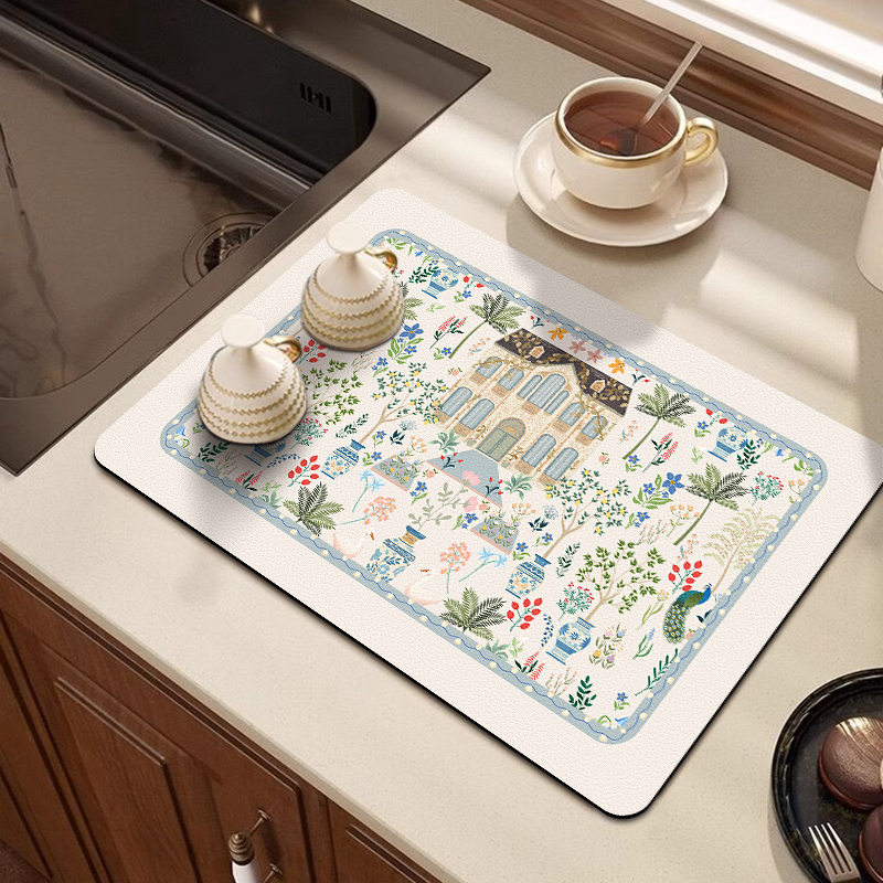 厨房台面c沥水垫硅藻泥吸水垫多功能咖啡机垫桌面水杯垫滤水隔水