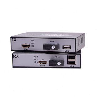 HDMI光端机转光纤延长器光端机HDMI带USB高清1080一台光纤收发器