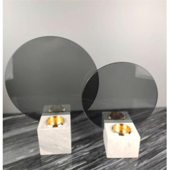 现代简约创意玻璃烛台摆件样板房售楼处桌面餐厅软装饰品工艺品