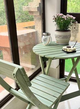 0A折叠桌椅小户型家用阳台吃饭餐桌子简约实木组合简易便携式摆摊