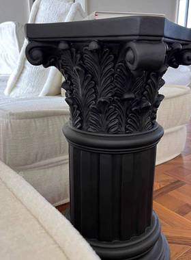 直销质感纯黑色系列简约大气罗马柱高柱法式室内家居装饰摆件