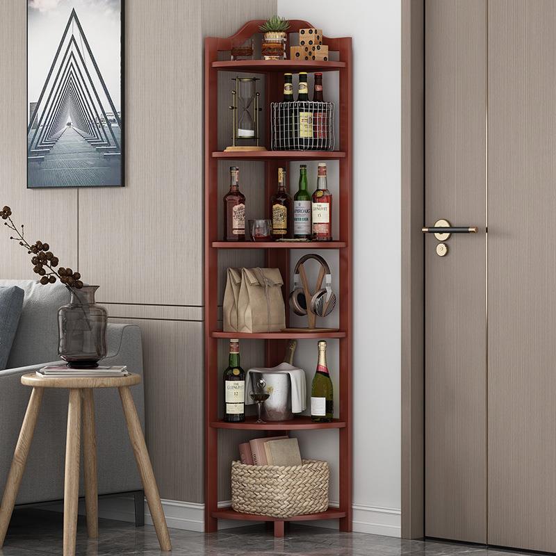 沙发角柜摆件三角形墙角储物柜厨房角落收纳架简约客厅转角置物p^