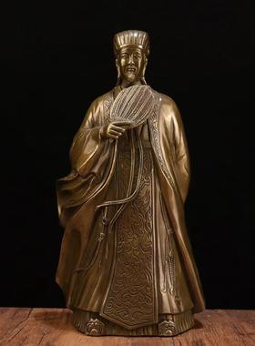 仿铜诸葛亮摆件卧龙先生诸葛孔明铜像家居客厅店铺书房工艺品摆饰
