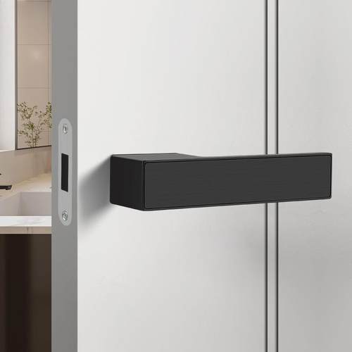 意式极简生态门锁室内磁吸静音房门锁套装一字型木门把手可镶嵌