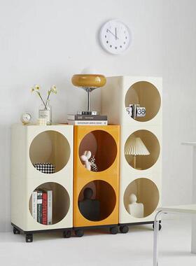 简约收纳置物架书架多层亚克力卧室床头柜储物带轮可移动沙发边几