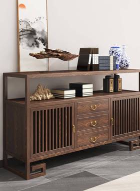 新中式实木玄关桌中式条案玄关柜边柜玄关台供桌餐边柜靠墙置物柜