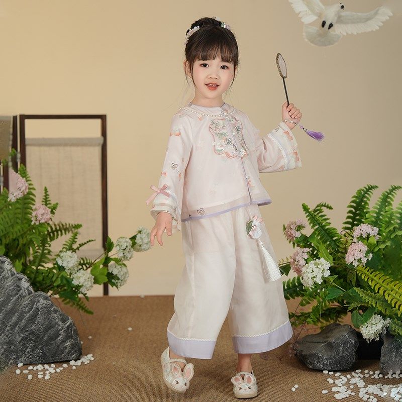 汉服女童春秋2024新款儿童古风仙气新中式裤子套装小女孩国风唐装,童装/婴儿装/亲子装,汉服,淘宝优惠券,粉丝福利购,淘宝优惠卷