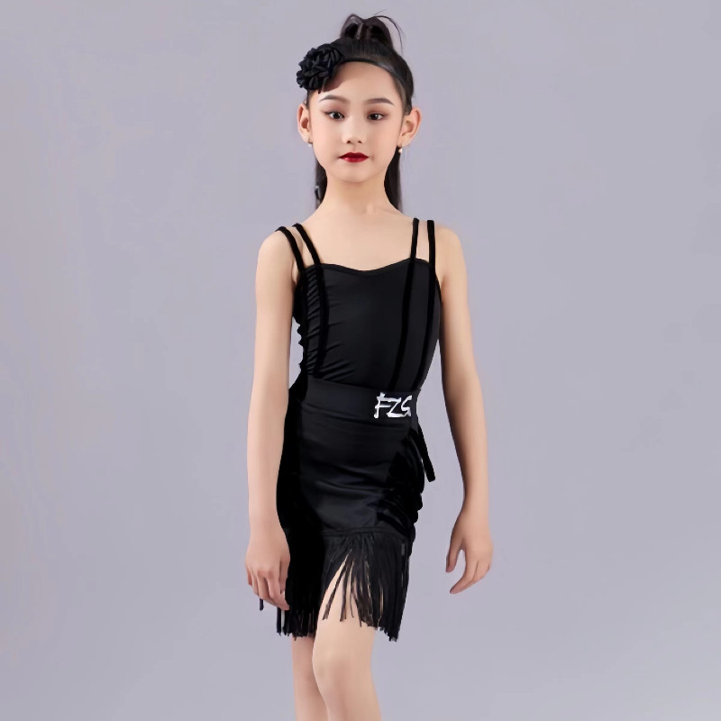 女童夏季高级感拉丁舞练功服儿童吊带舞服镂空流苏两件式套装演出,童装/婴儿装/亲子装,儿童演出服,淘宝优惠券,粉丝福利购,淘宝优惠卷