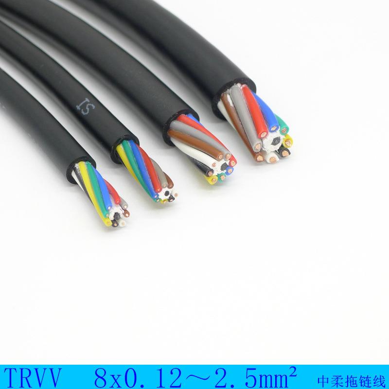 太丰TRVV8*0.12-2.5耐油耐弯曲柔性护套线国标低频拖链环保CE