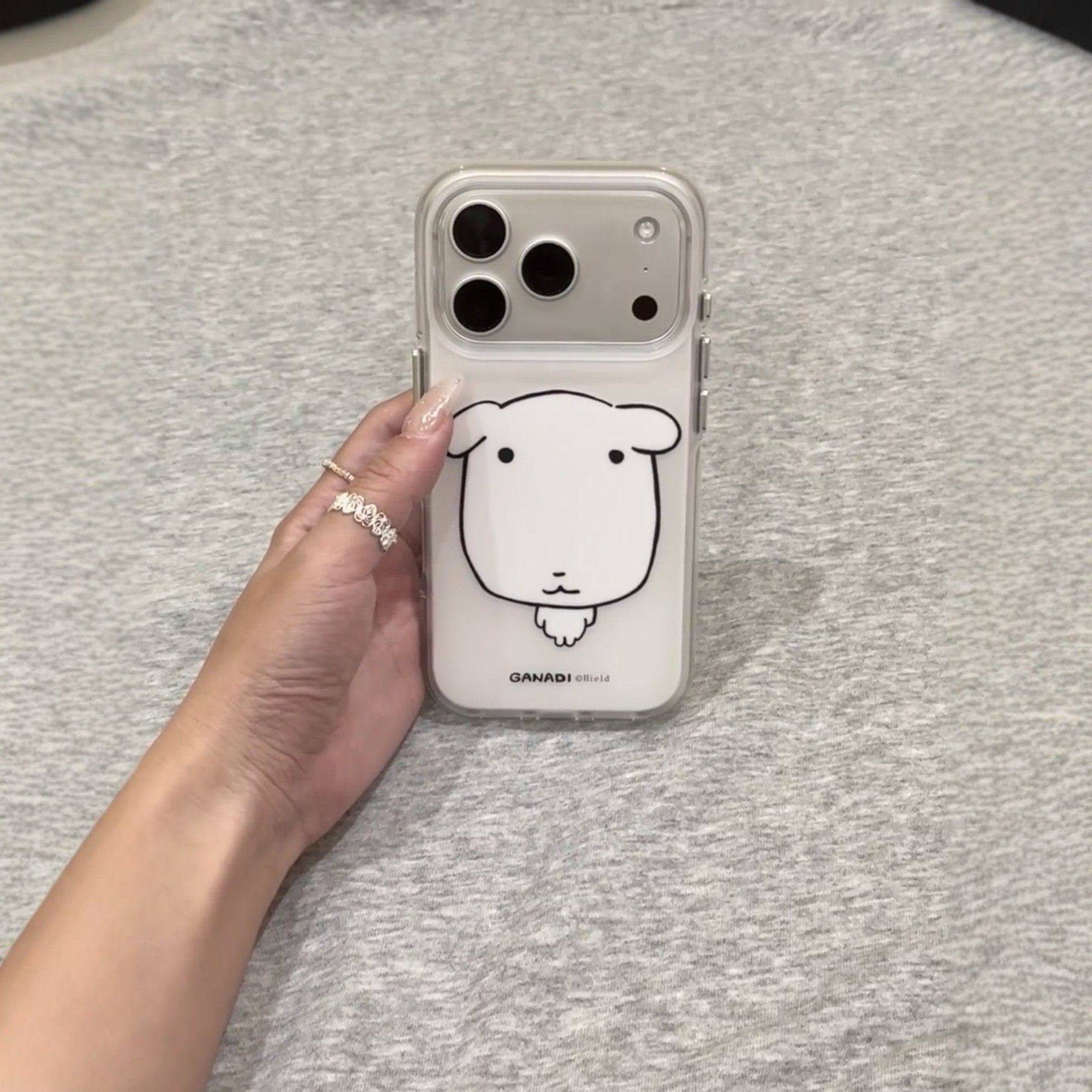 钰锴 韩系ins呆萌可爱线条白色小狗适用苹果17ProMax手机壳iphone15新款16pro女13磨砂双层15pro防摔保护套14,3C数码配件,手机保护套/壳,淘宝优惠券,粉丝福利购,淘宝优惠卷