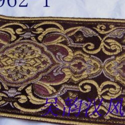 9厘米宽窗帘布艺拼接包边辅料花边织带复古团花吴韵汉风