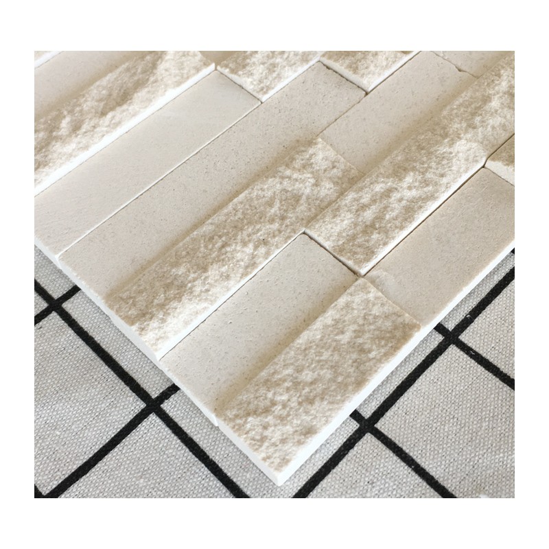 米白色马赛克瓷砖客厅大理石白沙客厅背景墙卫生T间墙贴石材文化