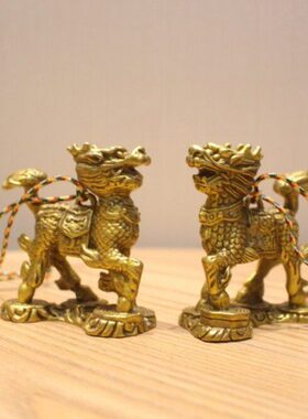 任芳居纯铜麒麟踩八卦中号挂件摆件顺丰包邮