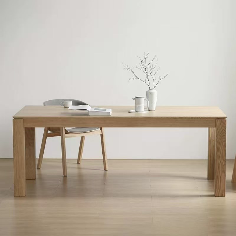 北欧长方形实木餐桌简o约客厅家用侘寂风书桌办公学习桌极简长条