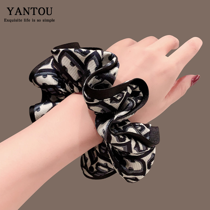 复古气质印花大肠发圈女高级感发绳20G24年新款扎马尾皮筋百搭头,饰品/流行首饰/时尚饰品新,发饰,淘宝优惠券,粉丝福利购,淘宝优惠卷