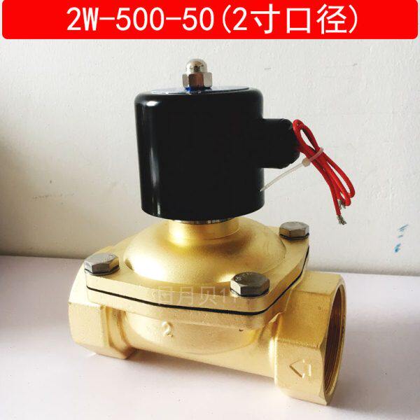 DN50电磁水阀气阀2寸  2W-500-50 常闭型二位二通 全铜220V 24V